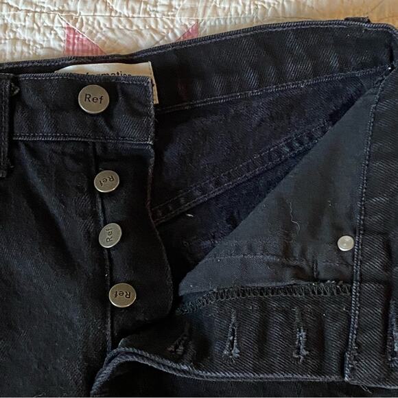 Reformation Jeans Dixie High Rise Jean Shorts Raw Hem Black Size 25 Dead-stock - Picture 8 of 14
